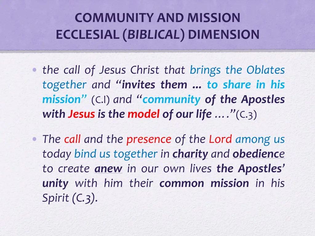 community and mission ecclesial biblical dimension