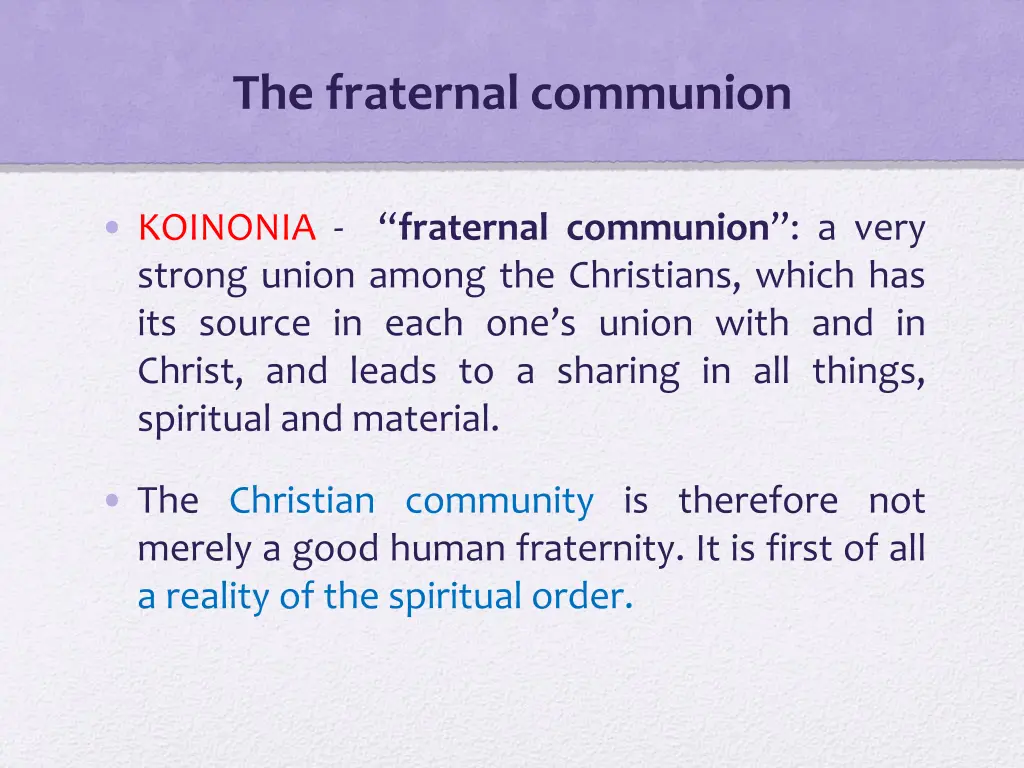 the fraternal communion 1