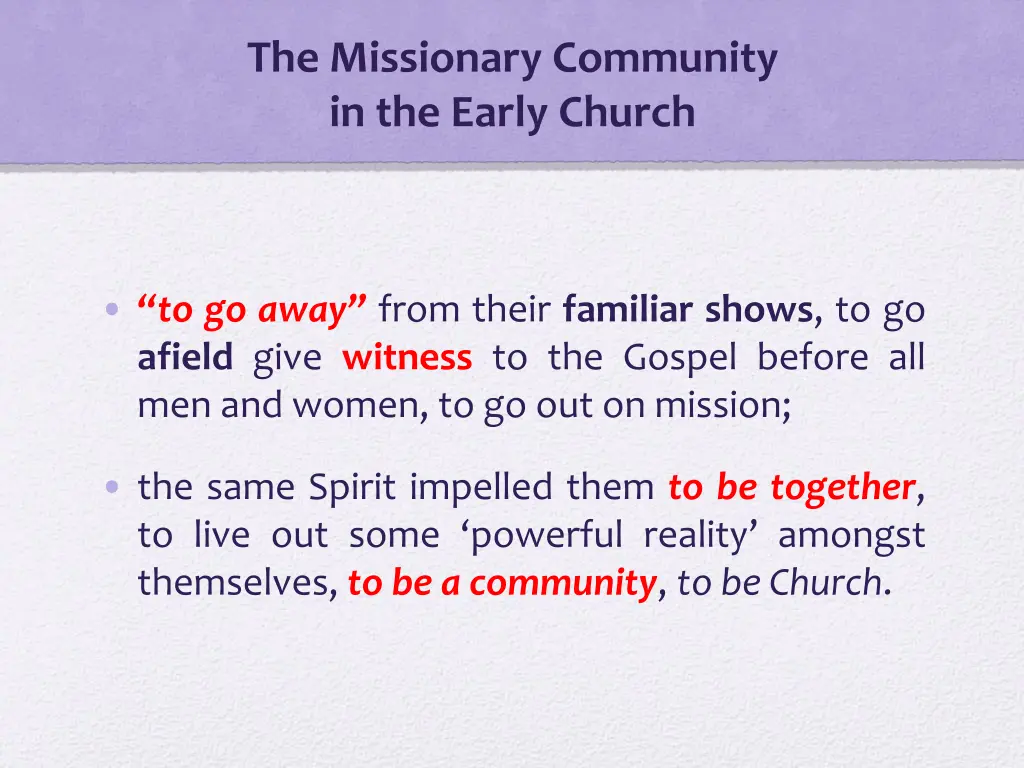 the missionary community in the early church 2