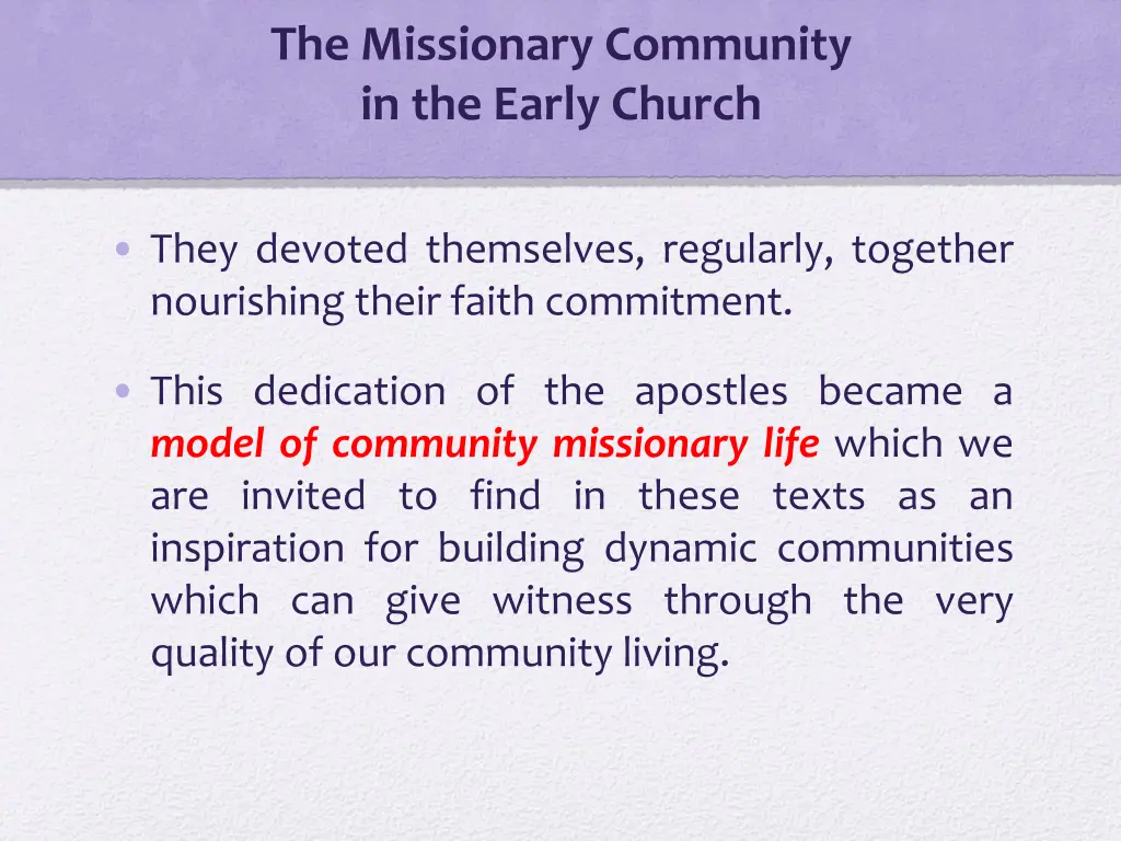 the missionary community in the early church 5