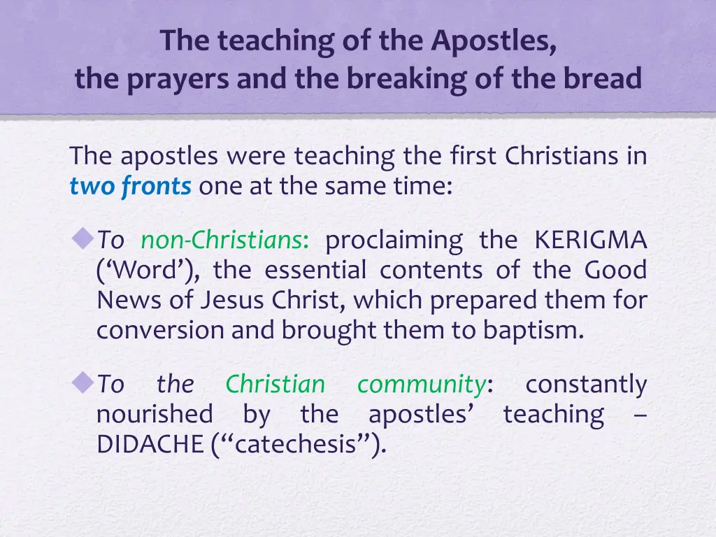 the teaching of the apostles the prayers