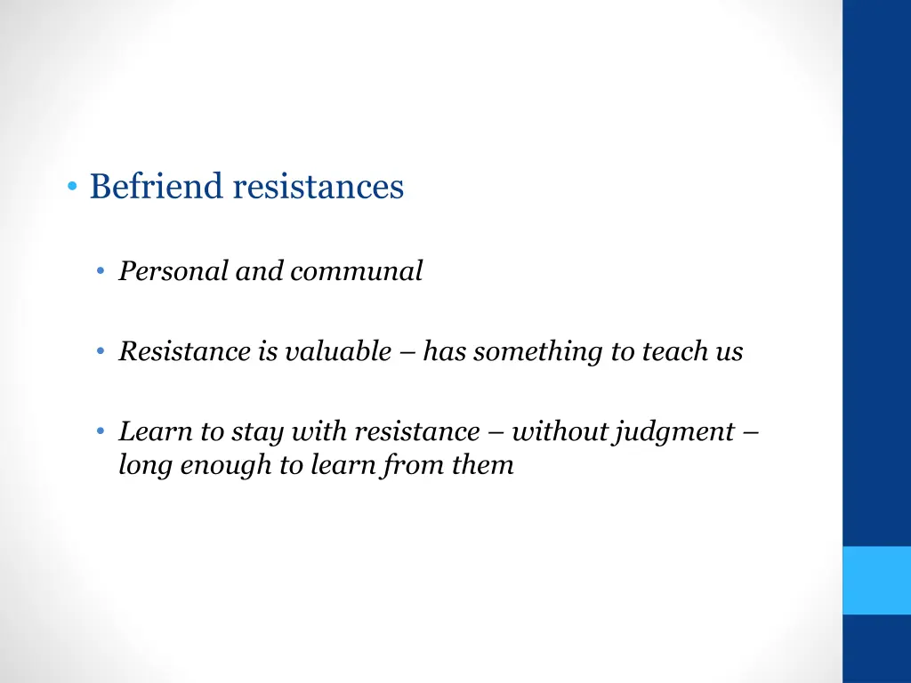 befriend resistances