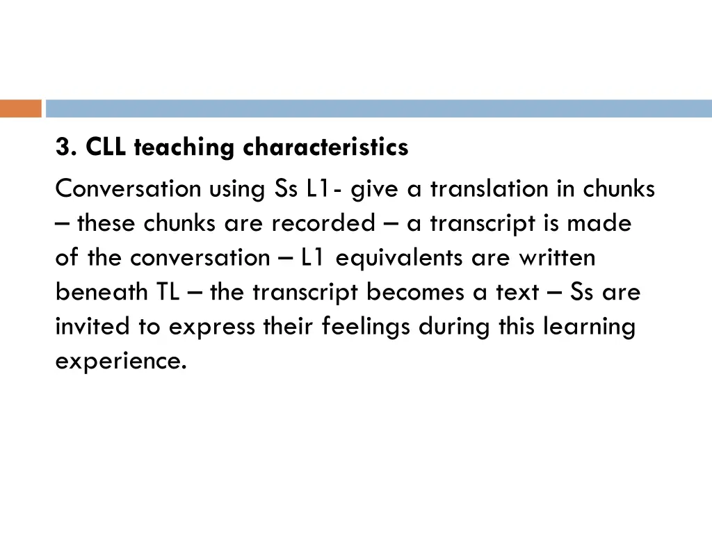 3 cll teaching characteristics conversation using