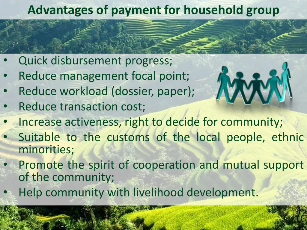 advantages of payment for household group