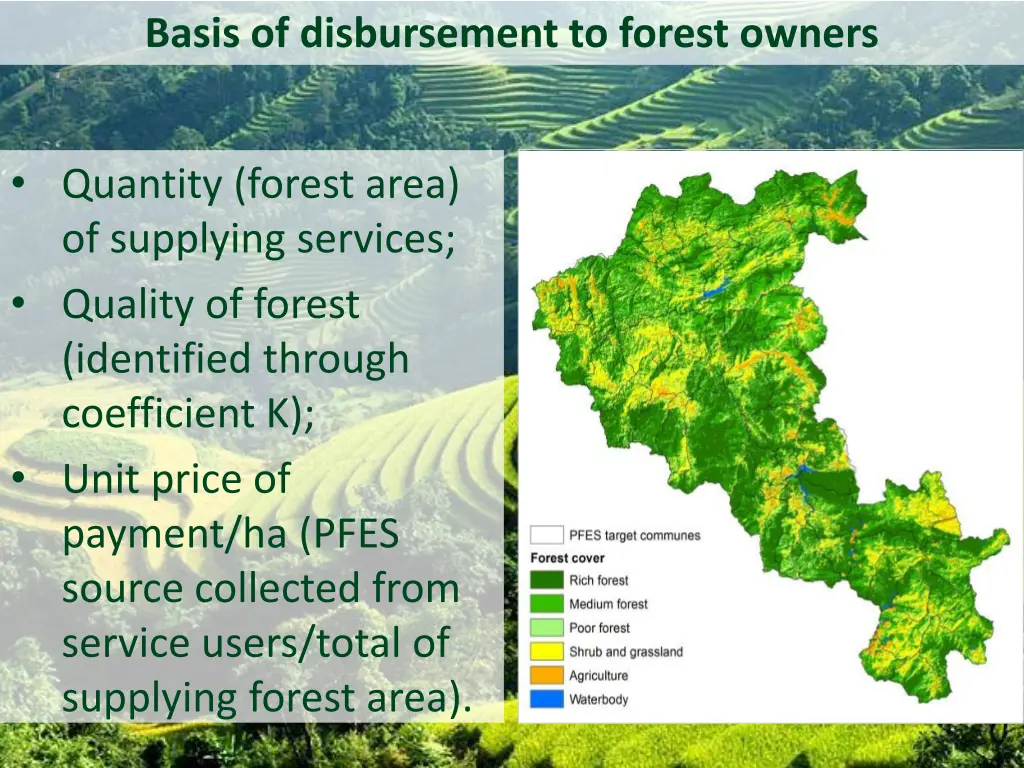 basis of disbursement to forest owners