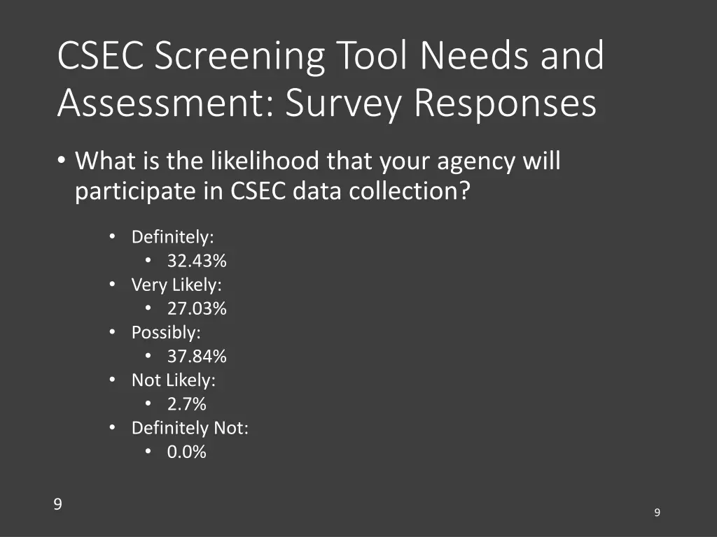 csec screening tool needs and assessment survey 4