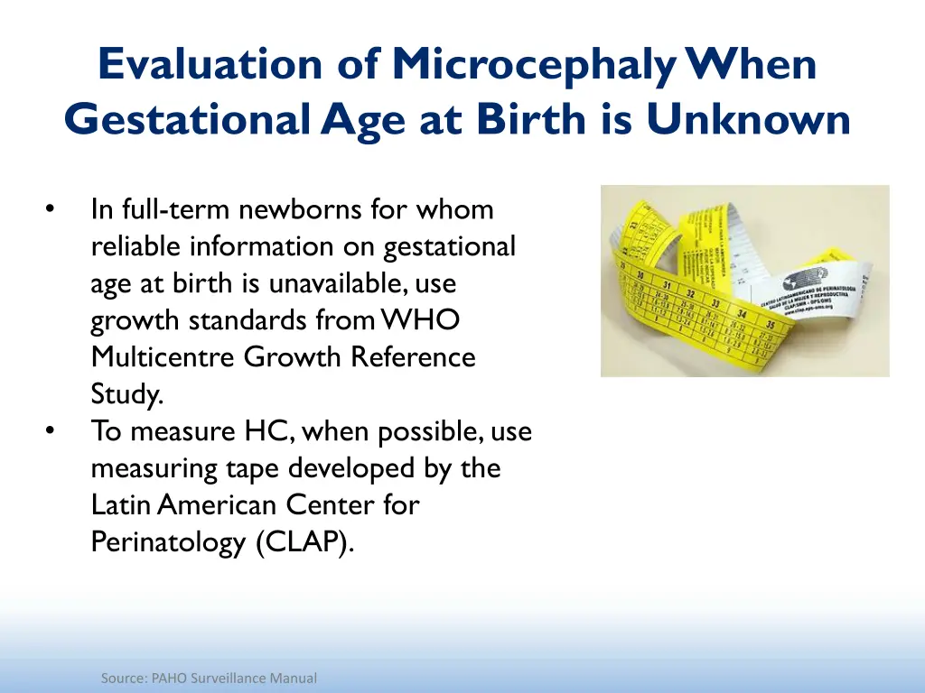 evaluation of microcephaly when gestational