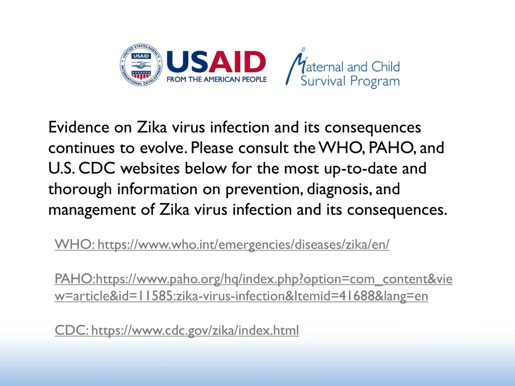 evidence on zika virus infection