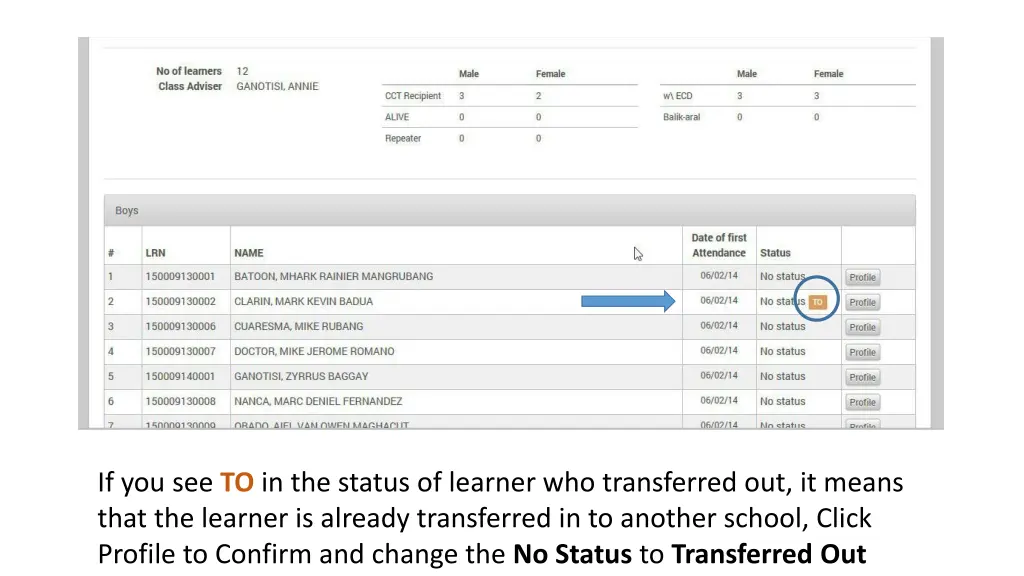 if you see to in the status of learner