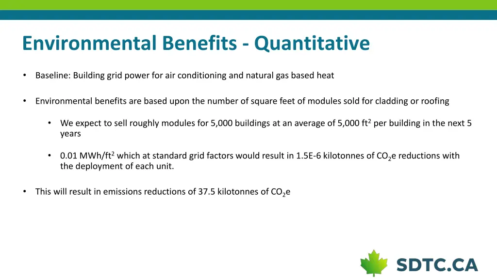 environmental benefits quantitative