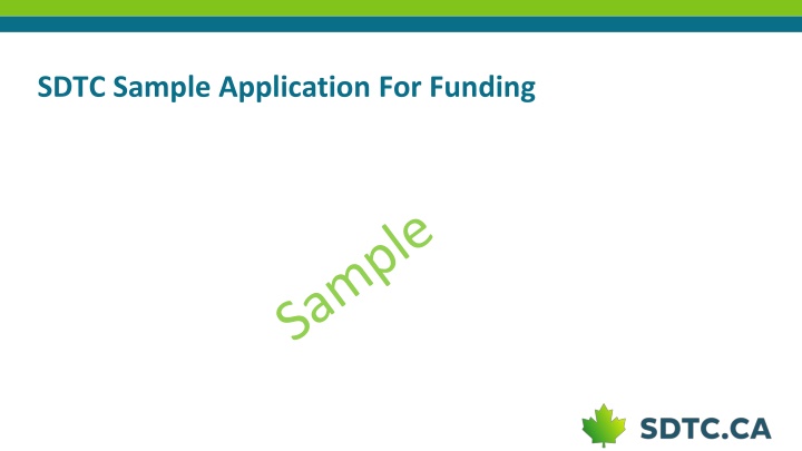 sdtc sample application for funding