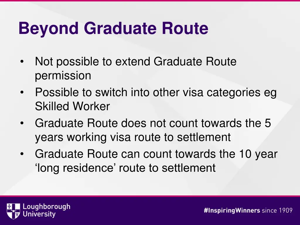 beyond graduate route