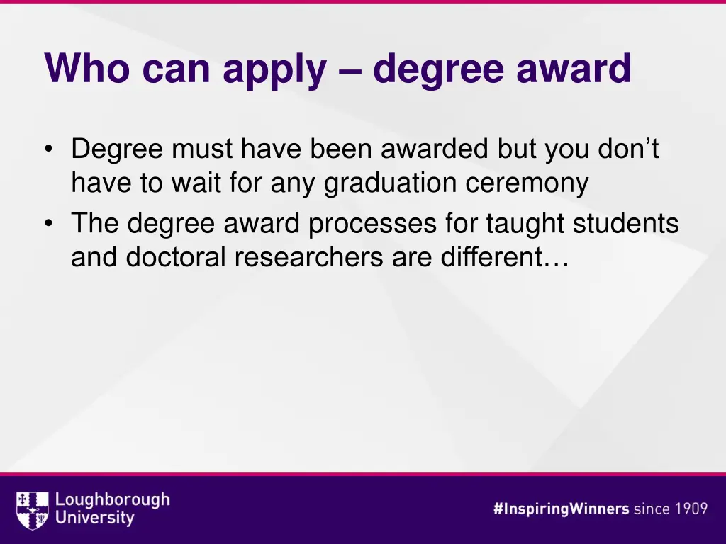 who can apply degree award