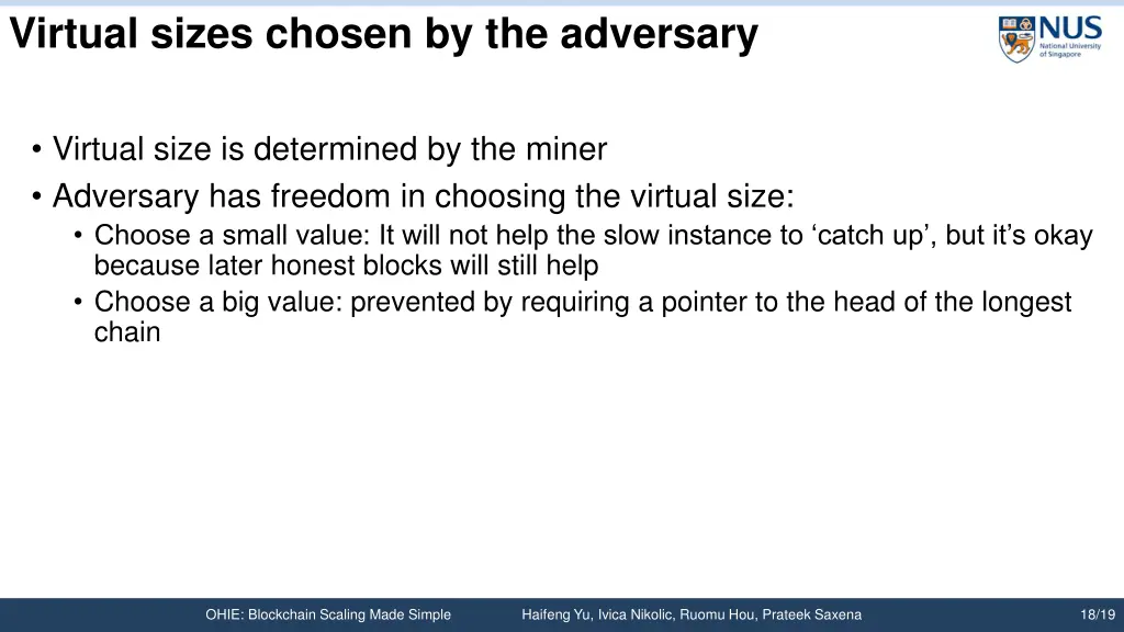 virtual sizes chosen by the adversary