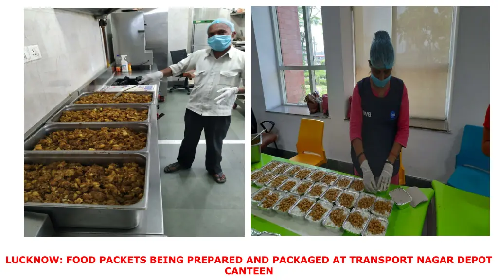 lucknow food packets being prepared and packaged