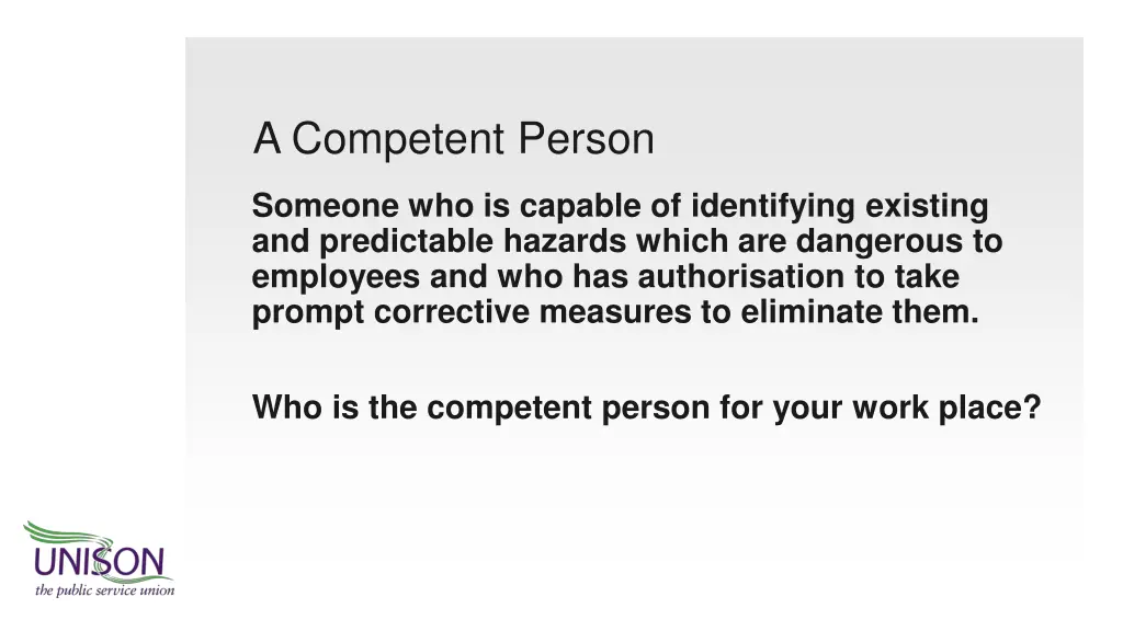 a competent person