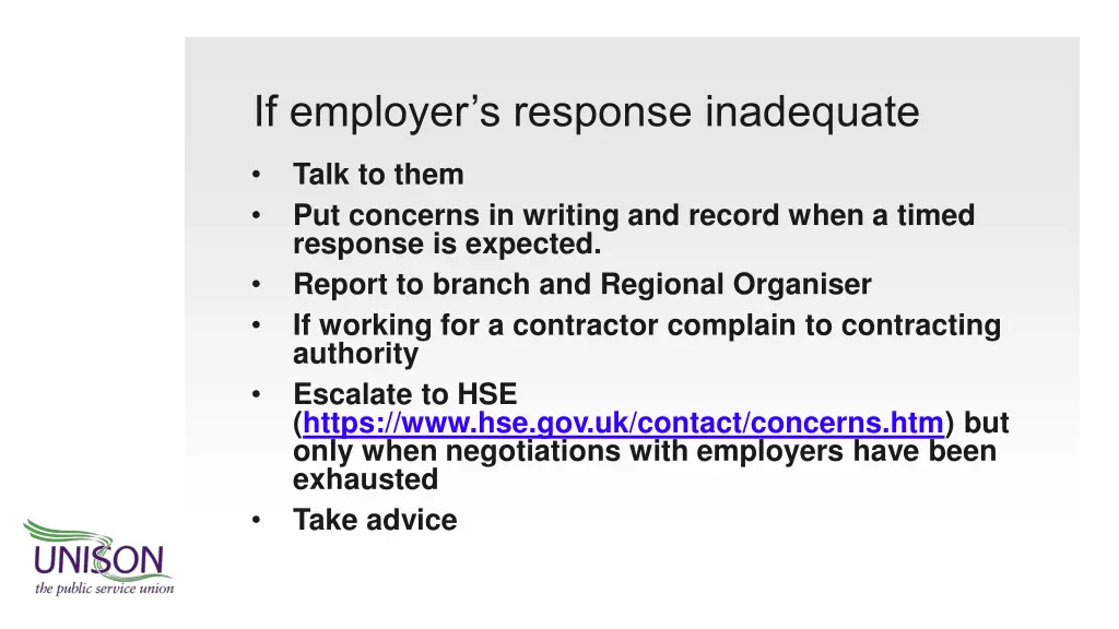 if employer s response inadequate