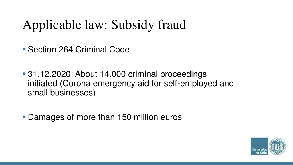 applicable law subsidy fraud