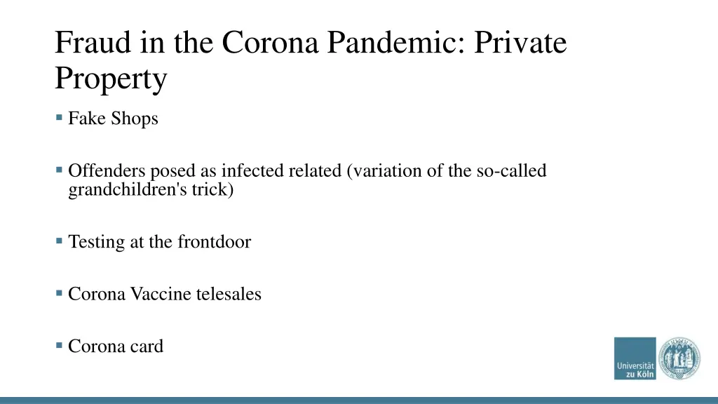 fraud in the corona pandemic private property