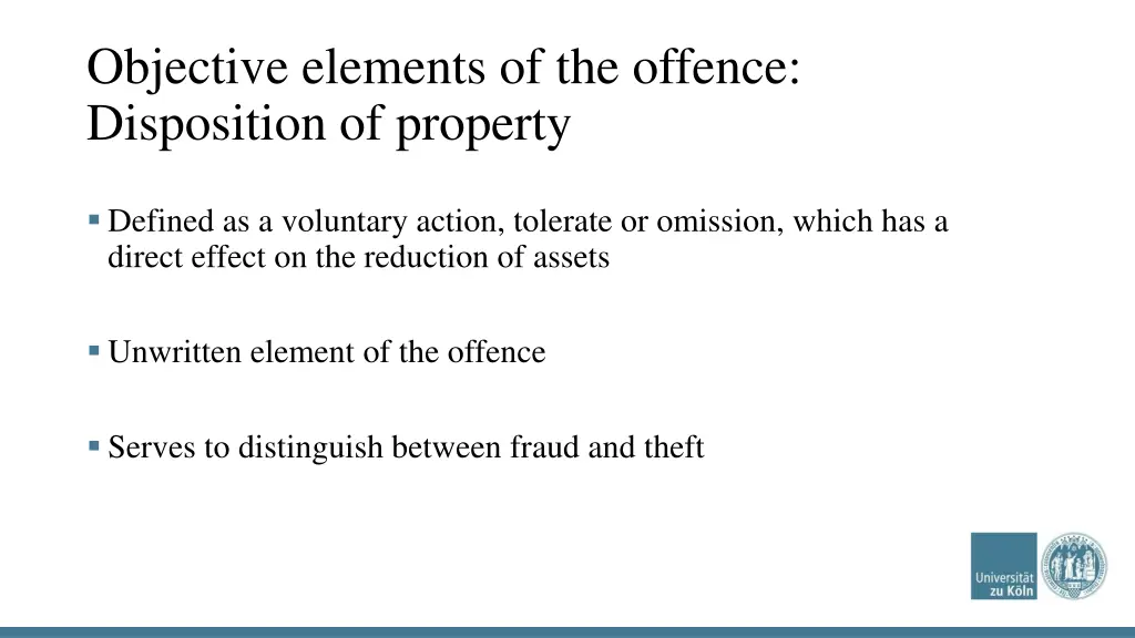 objective elements of the offence disposition