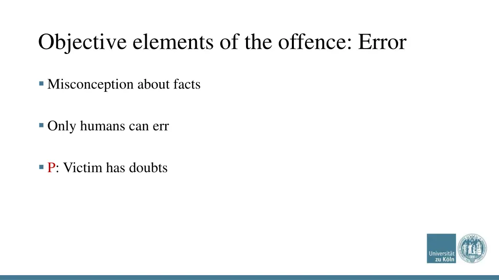 objective elements of the offence error