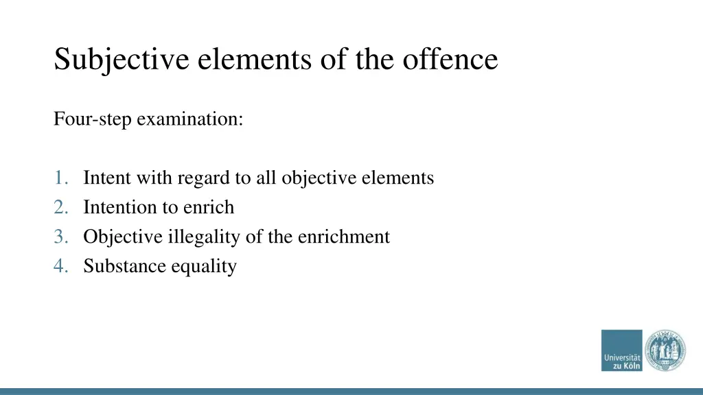 subjective elements of the offence