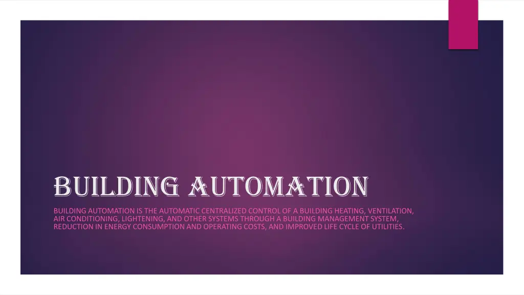 building automation