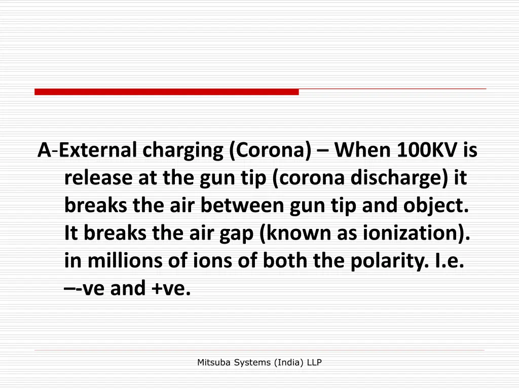 a external charging corona when 100kv is release