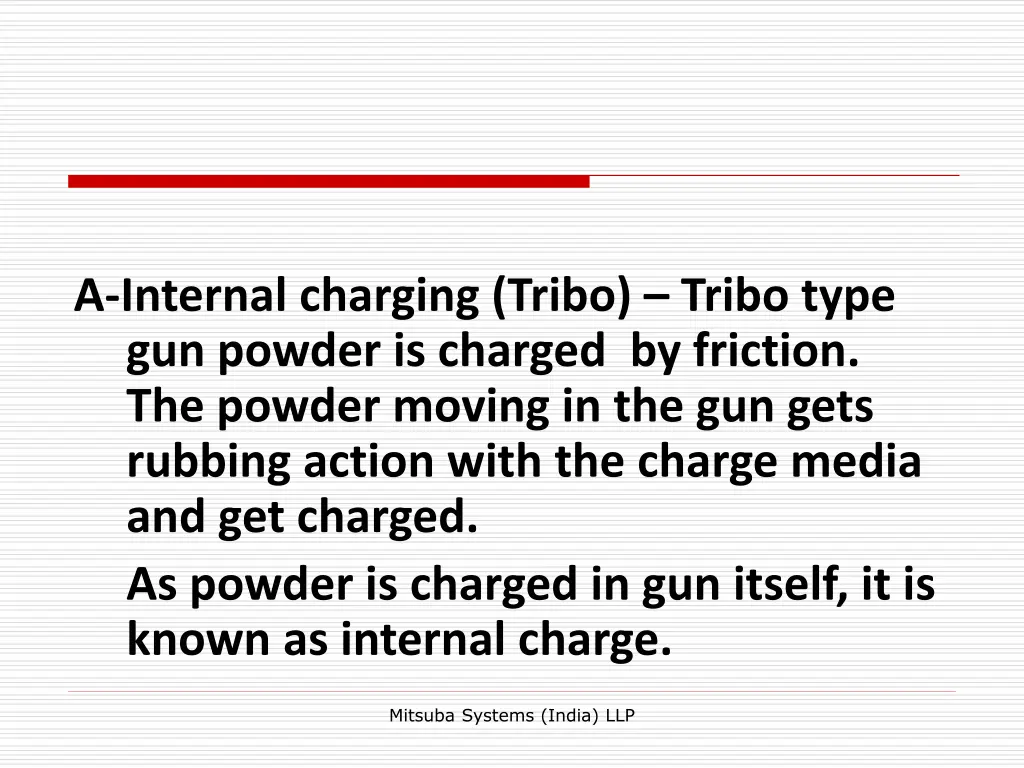 a internal charging tribo tribo type gun powder