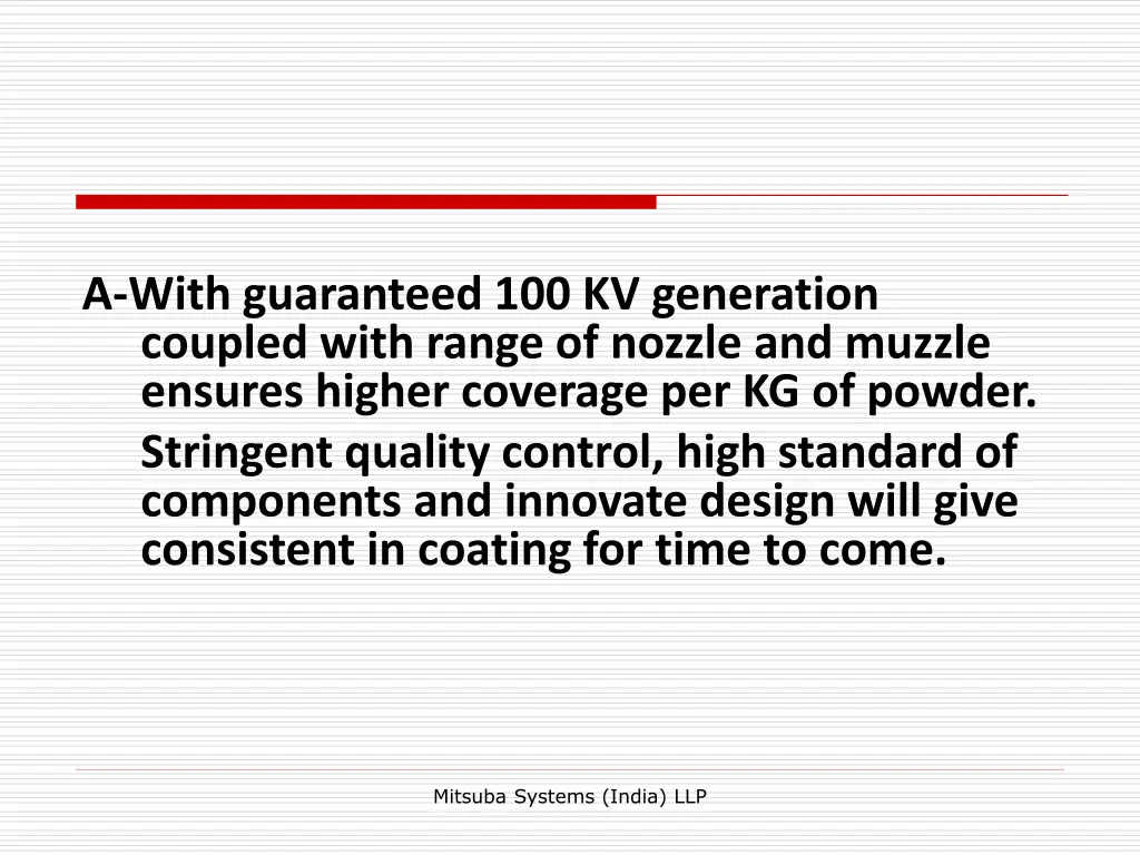 a with guaranteed 100 kv generation coupled with