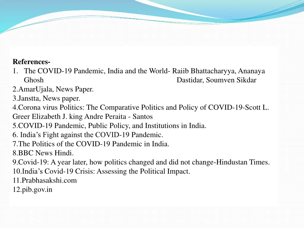 references 1 the covid 19 pandemic india