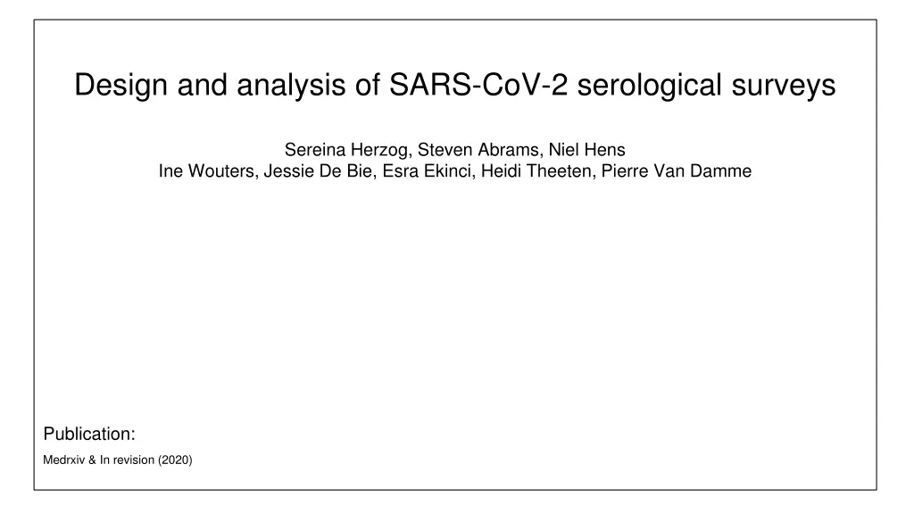 design and analysis of sars cov 2 serological