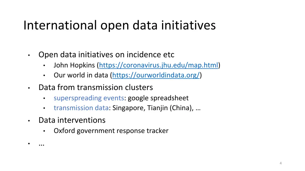 international open data initiatives