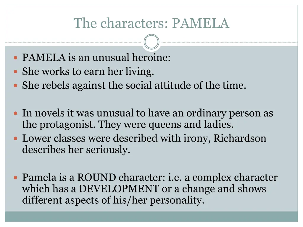 the characters pamela