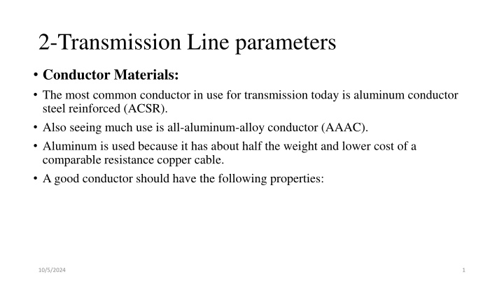 2 transmission line parameters