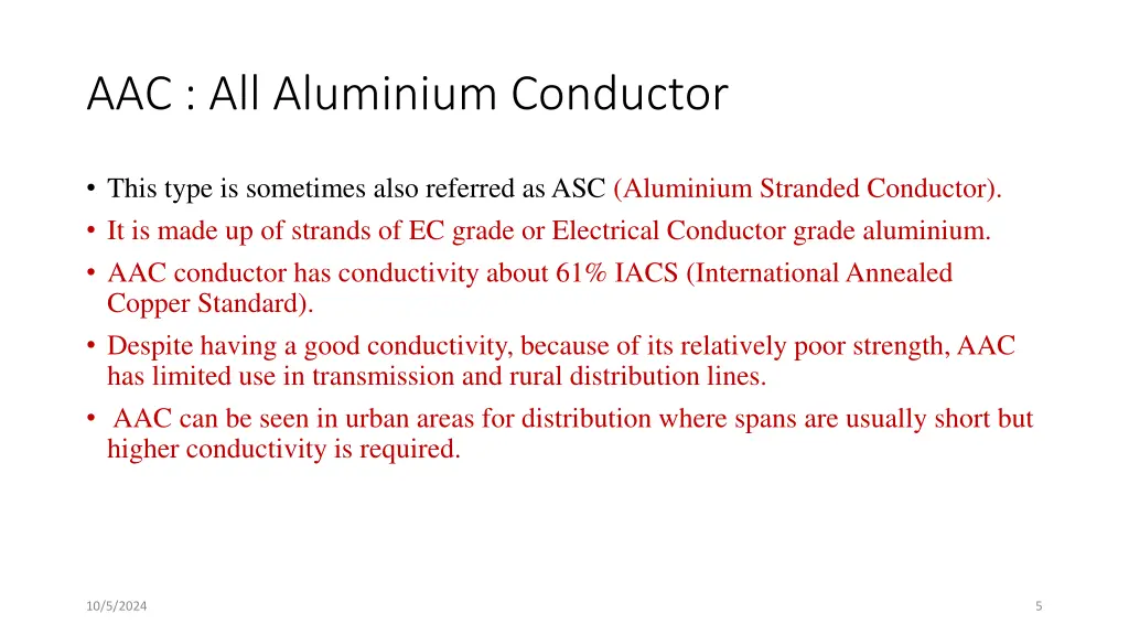 aac all aluminium conductor