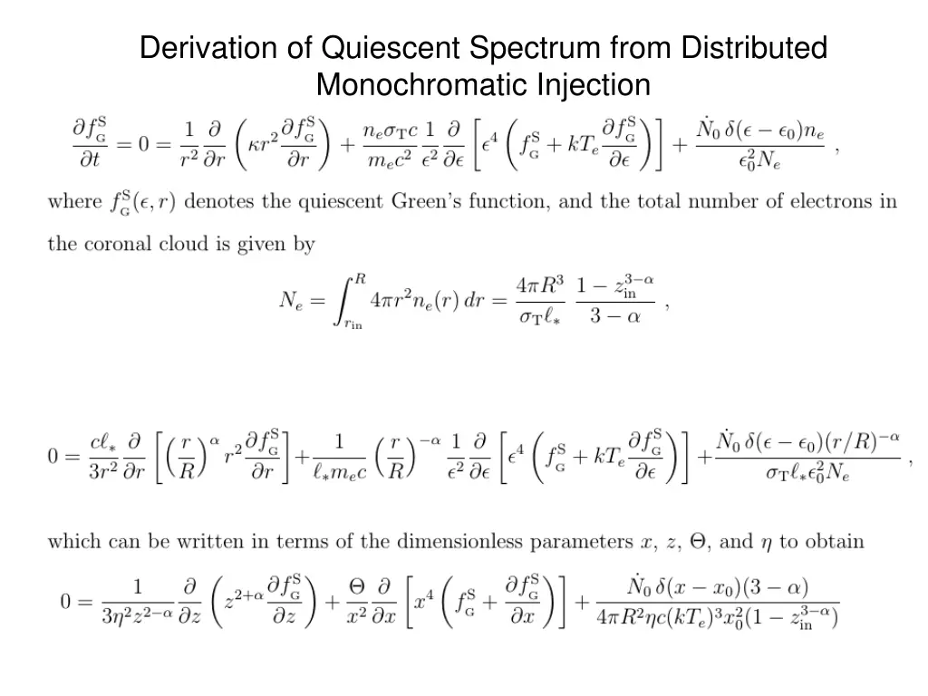 derivation of quiescent spectrum from distributed