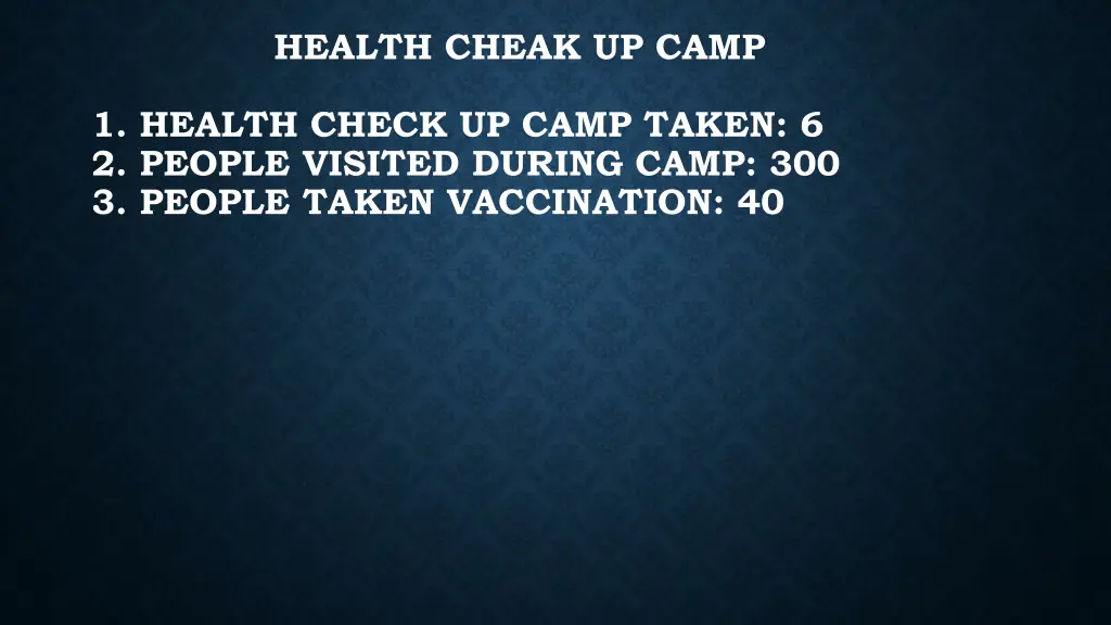 health cheak up camp