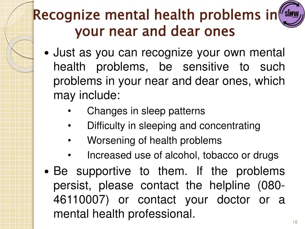 recognize mental health problems in your near