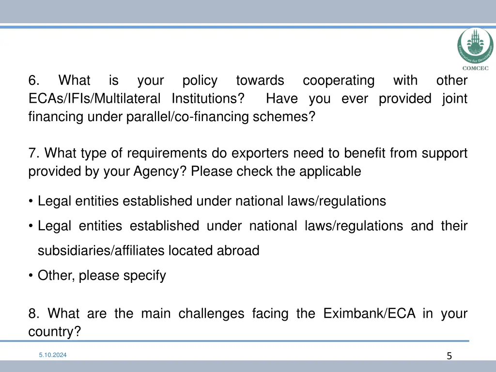 6 ecas ifis multilateral institutions financing