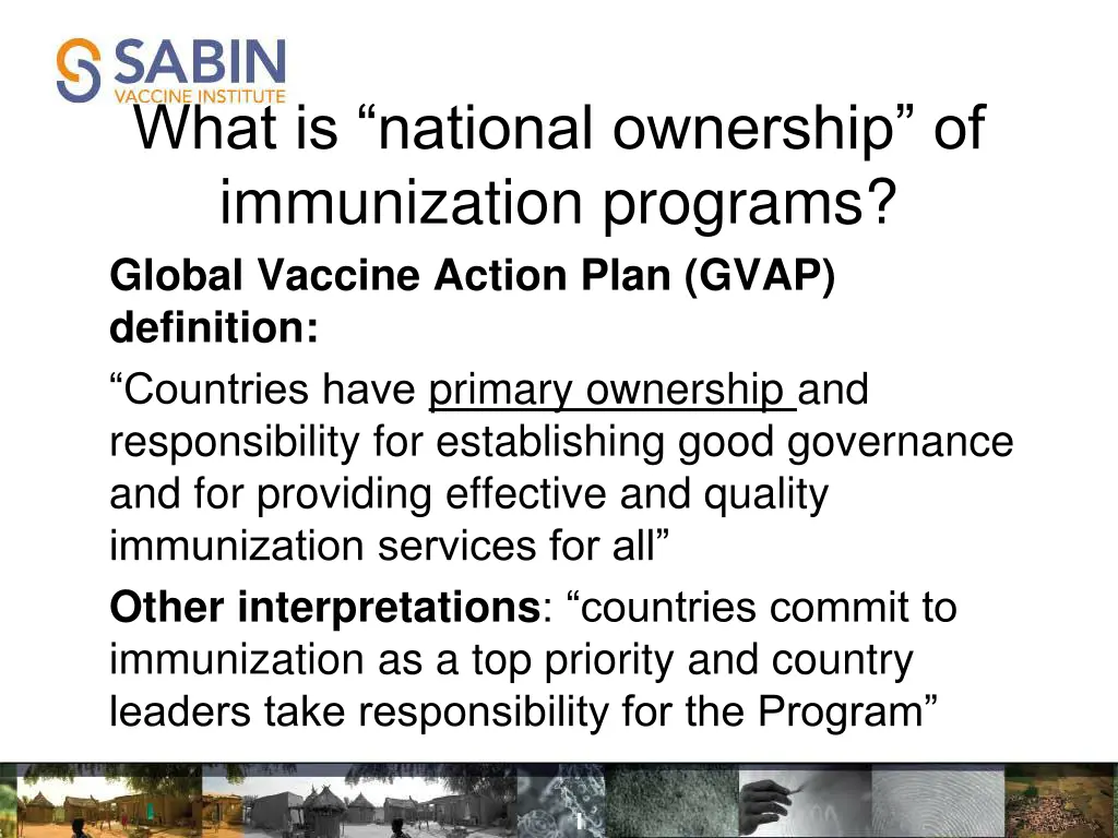 what is national ownership of immunization