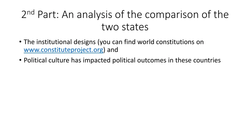 2 nd part an analysis of the comparison