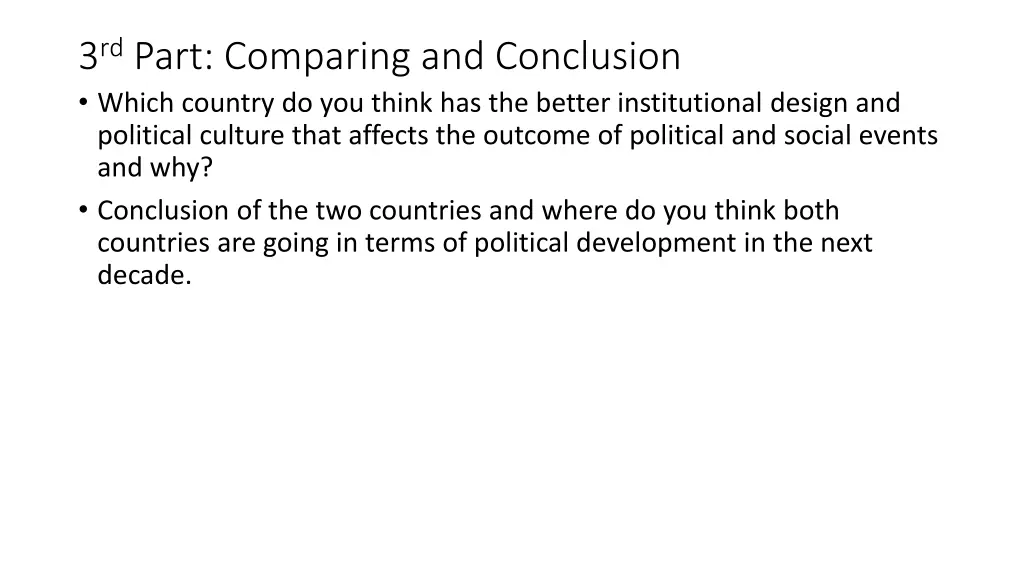 3 rd part comparing and conclusion which country