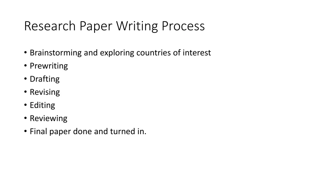 research paper writing process