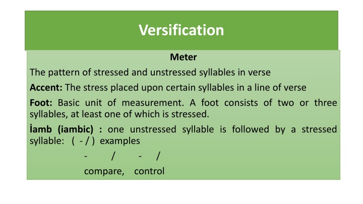 versification