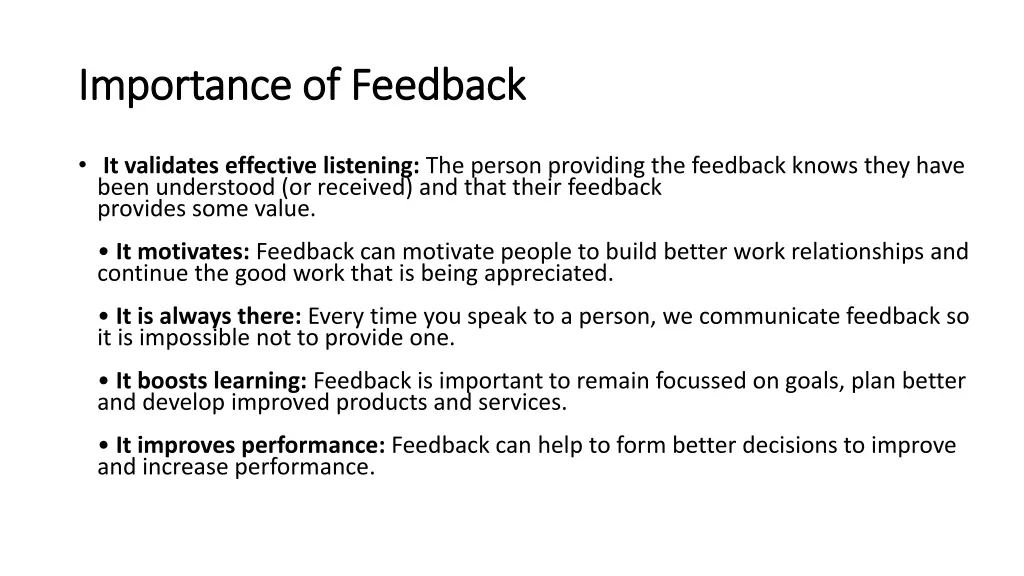 importance of feedback importance of feedback