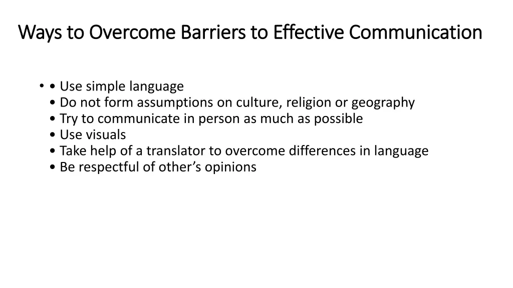 ways to overcome barriers to effective ways