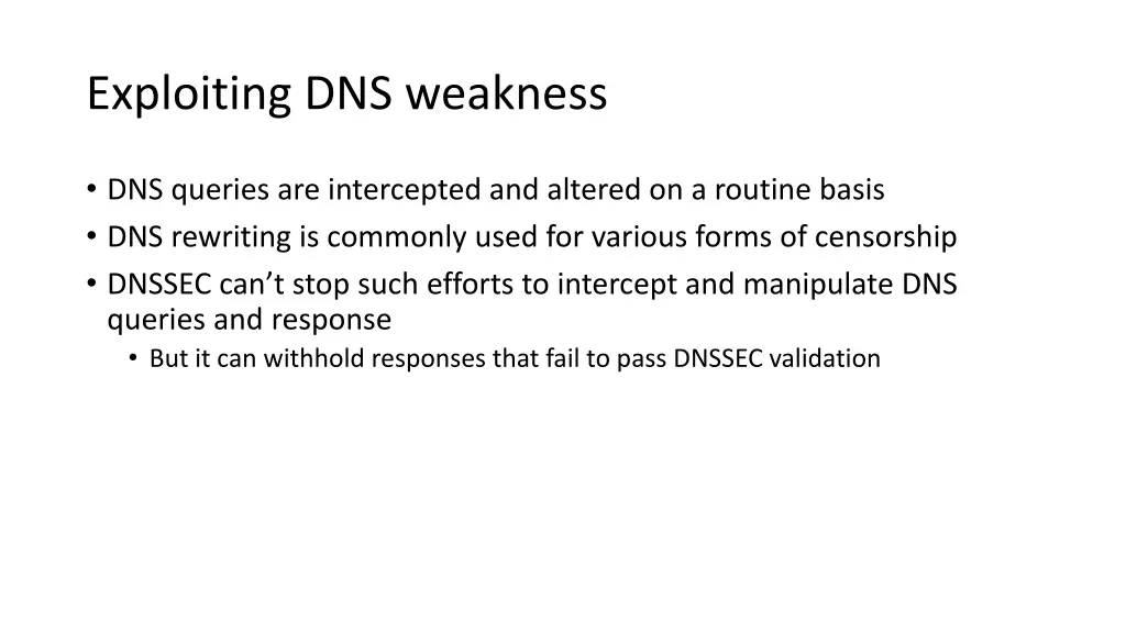 exploiting dns weakness