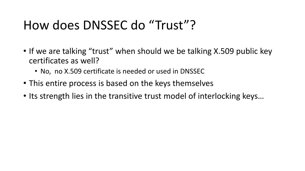 how does dnssec do trust