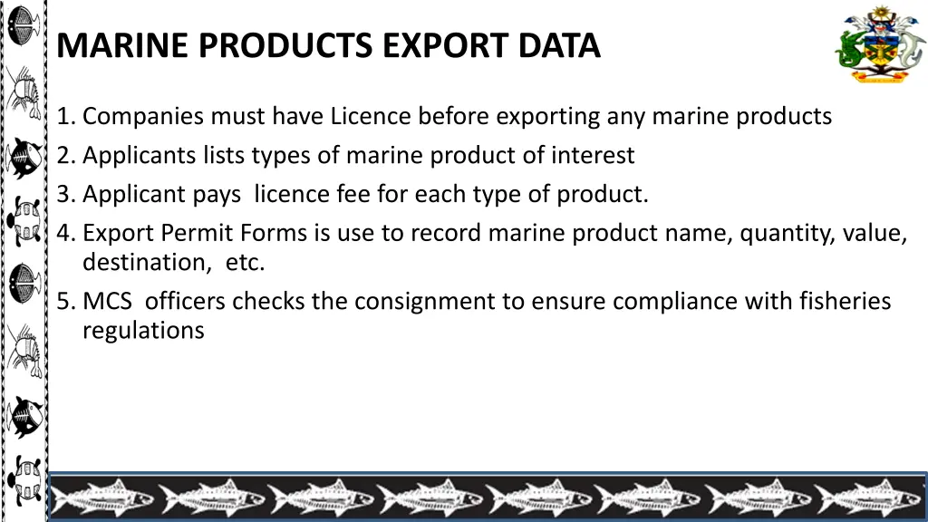 marine products export data